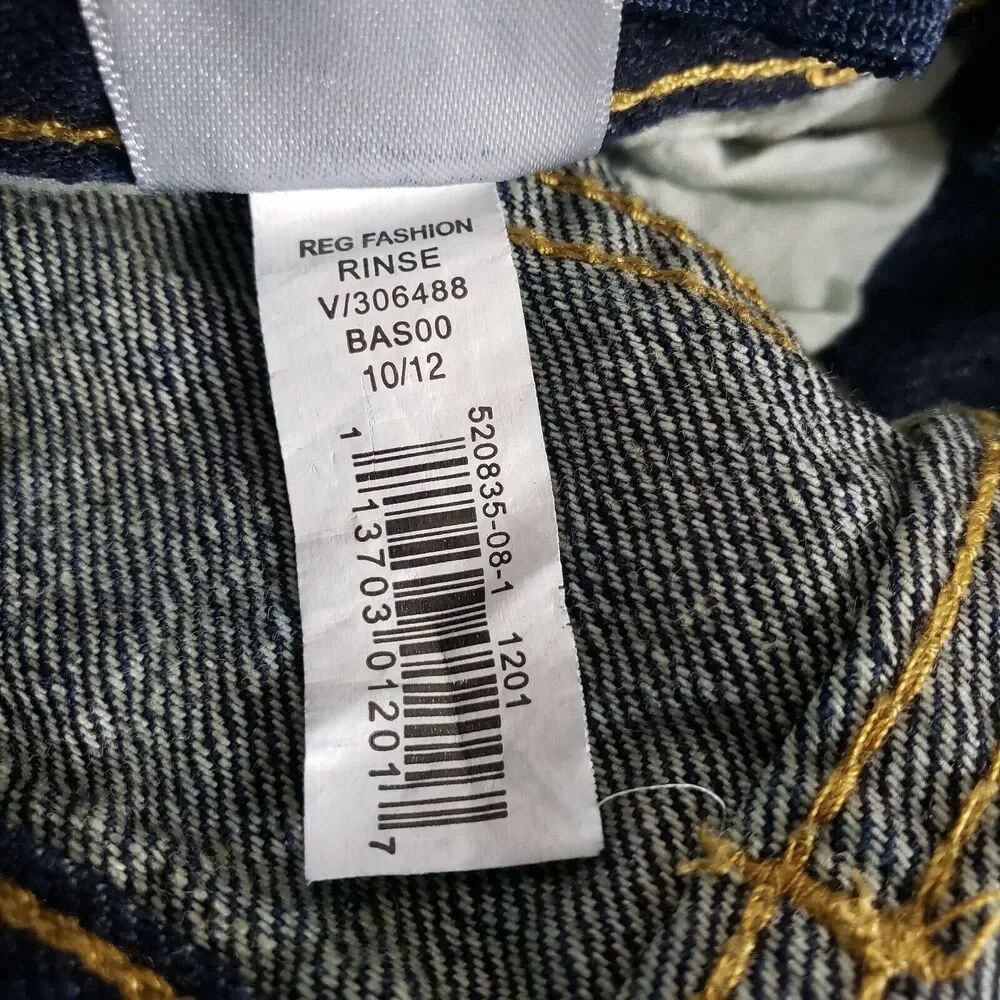 Old Navy Boys Jeans Regular Size 12 Slim Straight Adjustable Waist Dark Blue Was